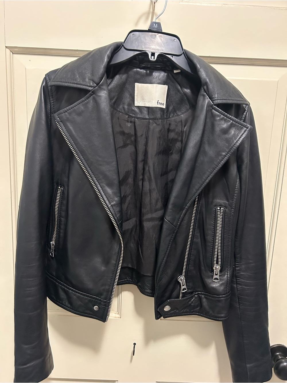 Wilfred Free Black Leather Moto Jacket - Picture 7 of 8